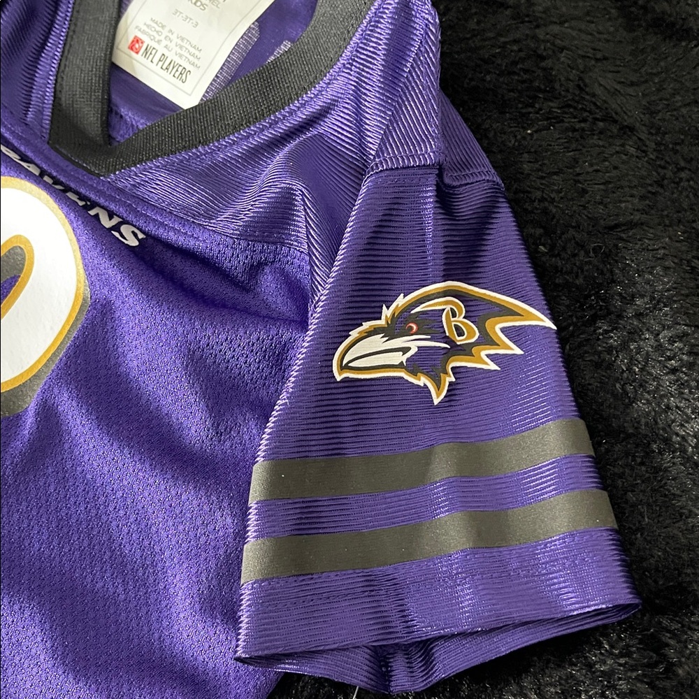 Baltimore Ravens Kids 3T Purple Jersey with Gold Number 8 - Picture 6 of 9
